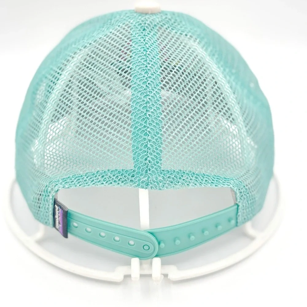 Patagonia Kids Trucker Hat Surfboard Rainbow Mesh Snapback Mint Green Gorpcore